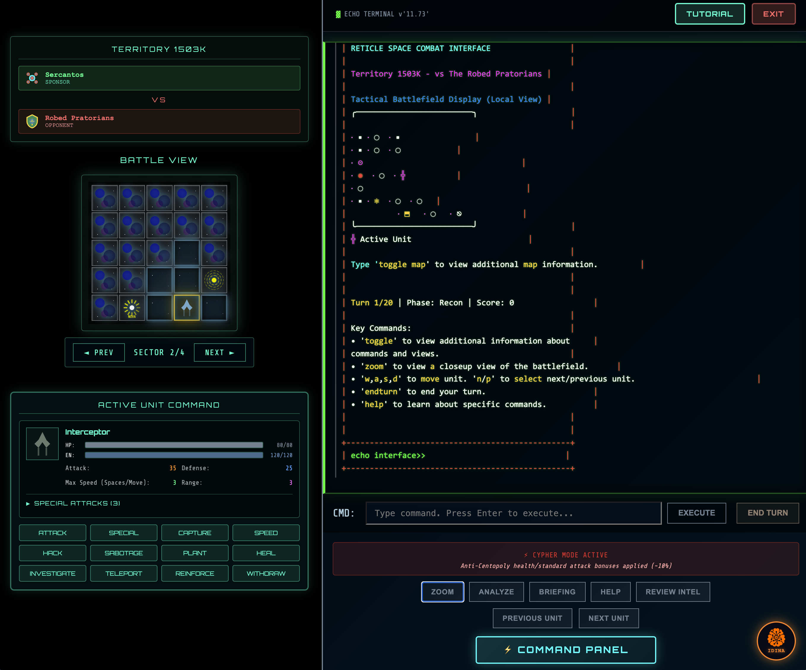 Combat Command Interface